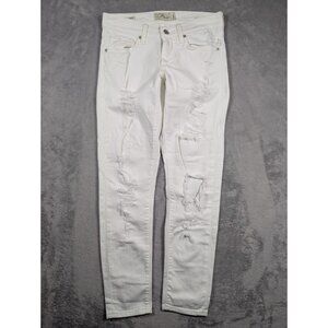 Lucky Brand Sienna Slim Boyfriend Jeans Women Size 00 24 White Distressed Modern